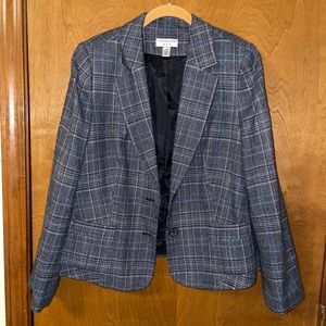 Vintage, Covington plaid gray & blue blazer / suit jacket. Size XL / size 18